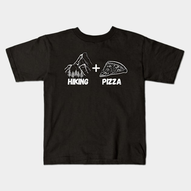 Hiking And Pizza Kids T-Shirt by NatureGlow